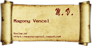Magony Vencel névjegykártya